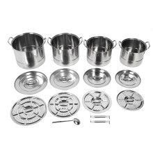 Stainless Steel Stockpot Set 4-Piece Large Capacity with