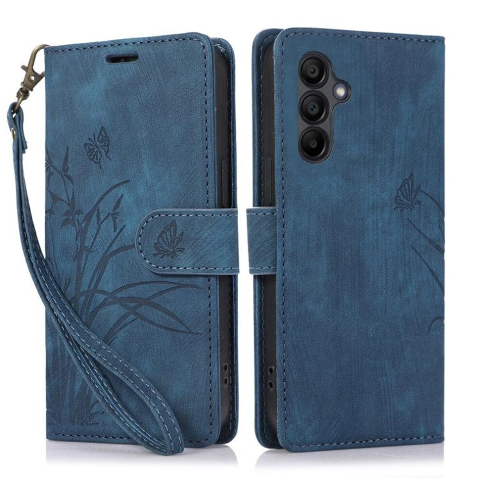 Orchids & Butterflies Leather Flip Wallet Case For Samsung 9130661390248