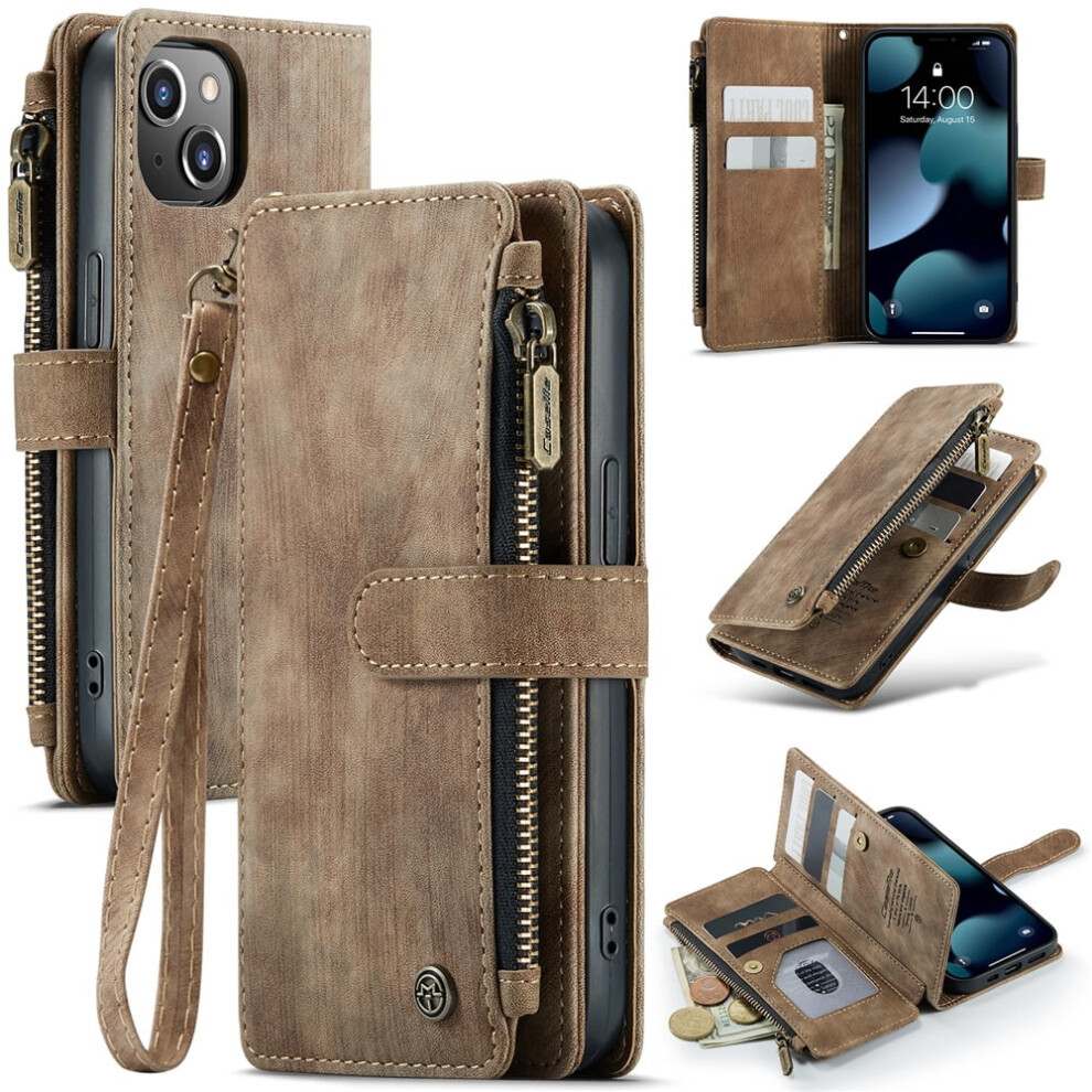 Caseme Iphone 13 Wallet Case Pu Leather Brown 9152228002944