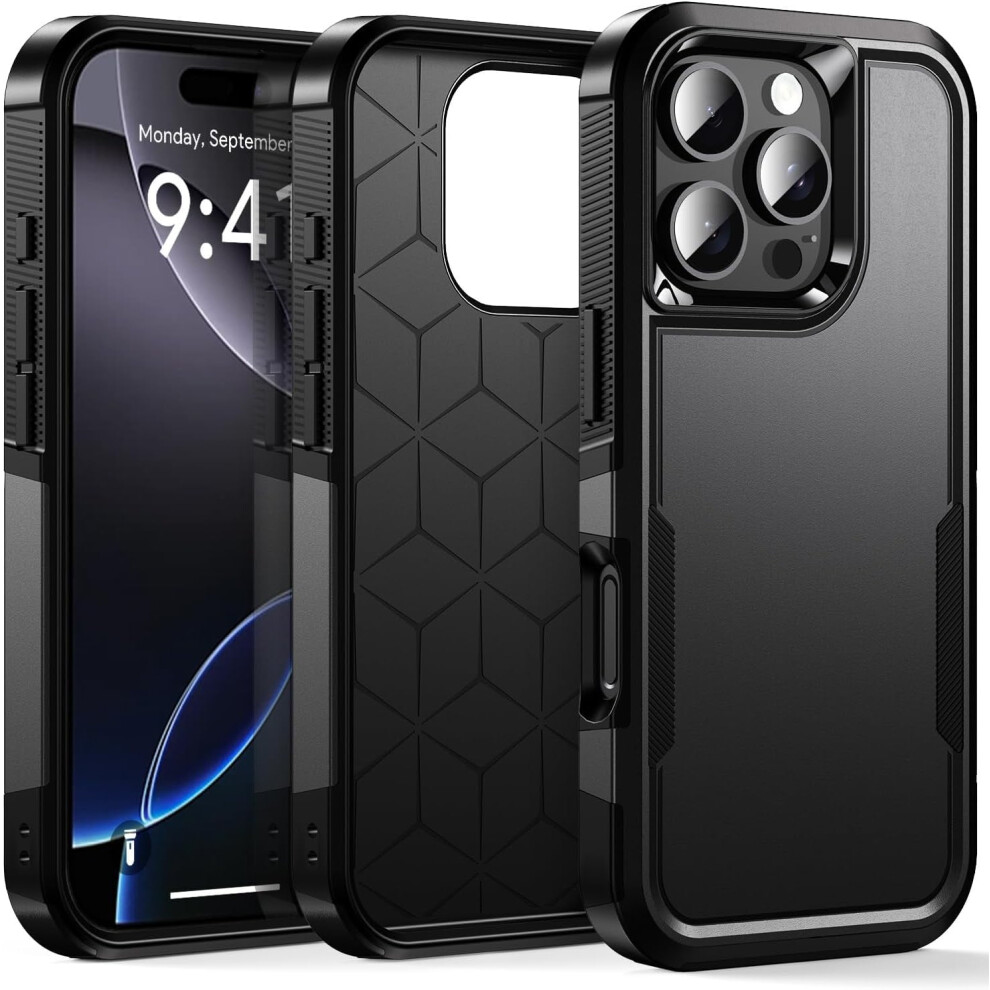 Iphone 16 Pro Shockproof Military-Grade Rugged Case Black 9152228003446