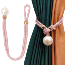 Pearl Curtain Tiebacks Cotton Hand-Woven Pink 21.65x1.57