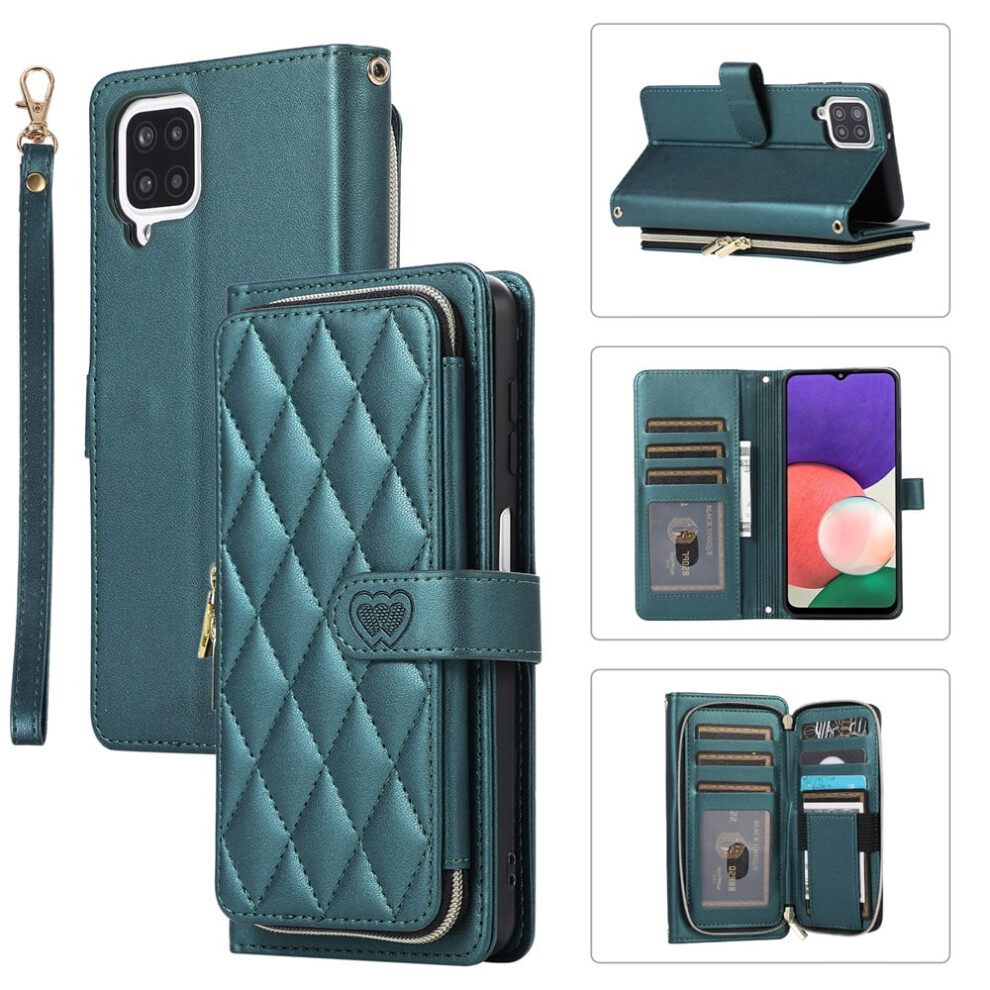 Wallet Case For Samsung Galaxy A22 4G 6.4-Inch Green 9130661382410