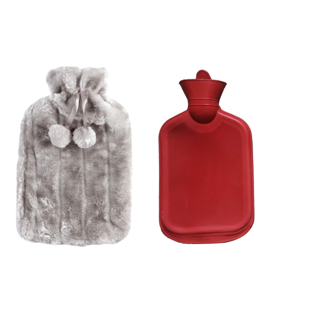 Hot Water Bottle 1.8L with Soft Flannel Cover