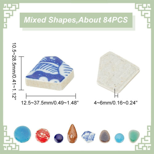 Ceramic Mosaic Tiles Broken 80 pcs Mixed Color Shape 1