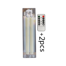LED Taper Candles Flameless Remote Timer White Beige 2 pcs