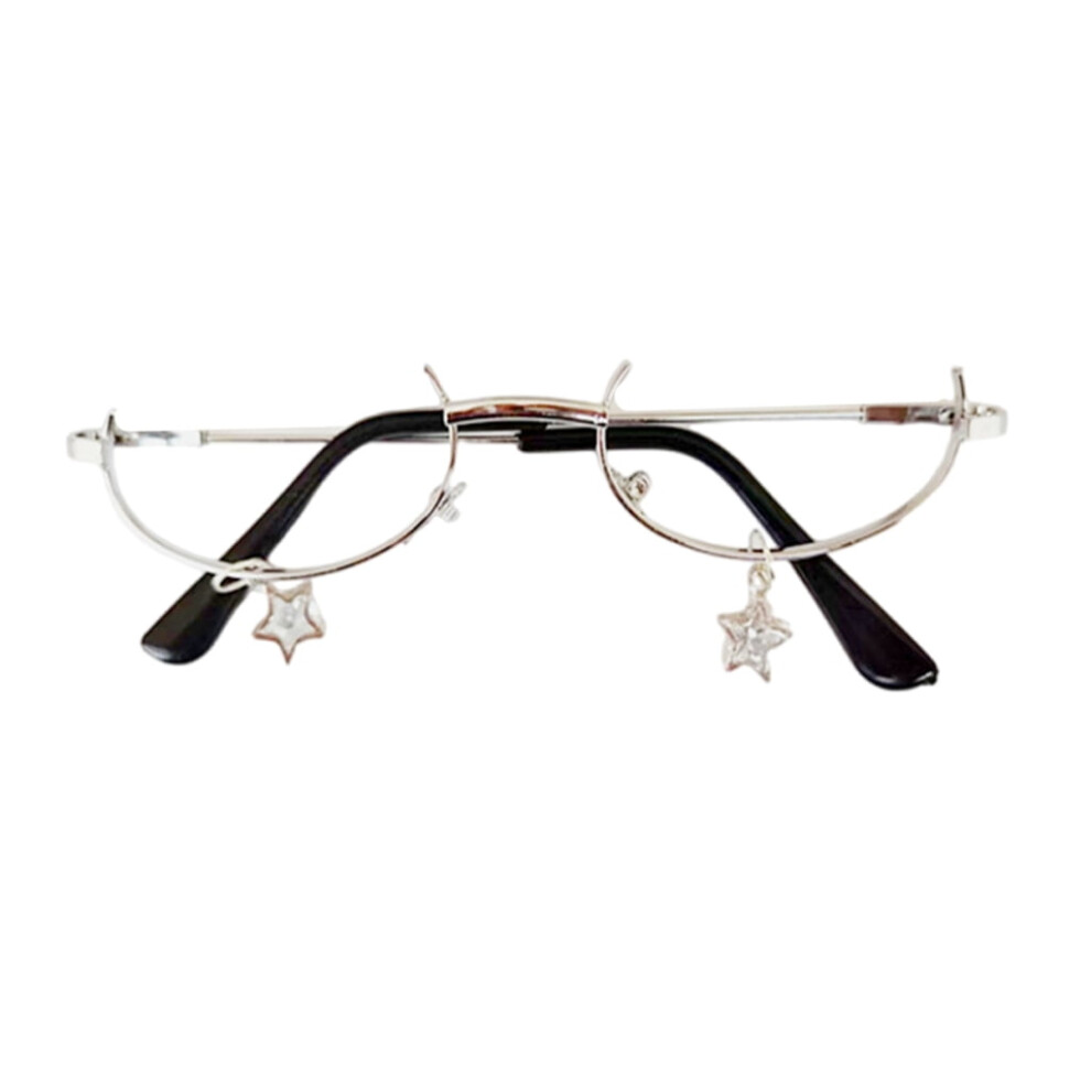 Half-frame metal eyeglasses for men and women