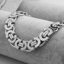 Byzantine Necklace 316L Stainless Steel 11mm 66cm Silver