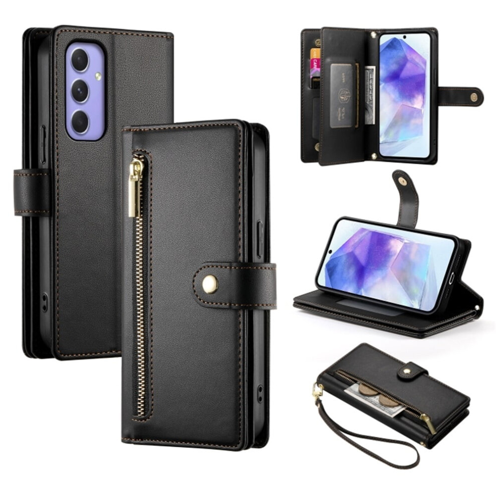 Wallet Case For Samsung Galaxy A55 5G Leather Black 9170372605521