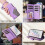 iPhone 14 Wallet Case Purple PU Leather with 9-Card Holder 5