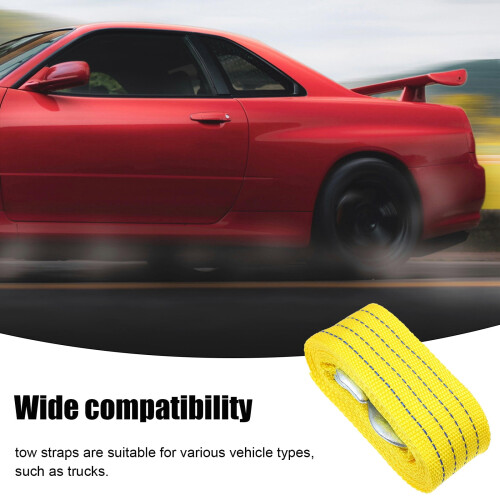 HEMOTON Traction Rope Heavy-Duty Tow Strap with Hooks 2 pcs 2