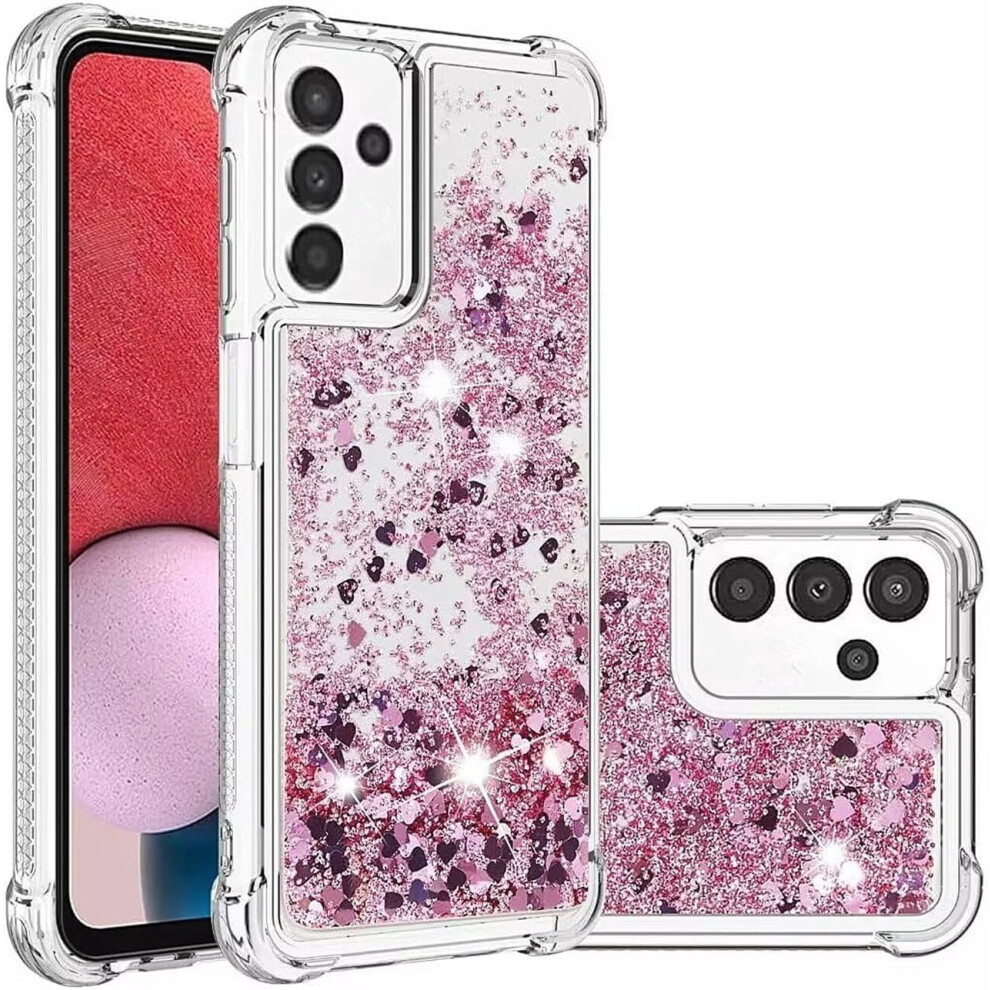 Galaxy A36 5G Case Bling Liquid Hearts Sparkle Pink 9130661385565