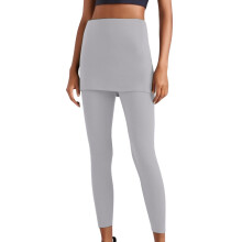 Women's Yoga Pants with Flared Legs and Shirred Skirt