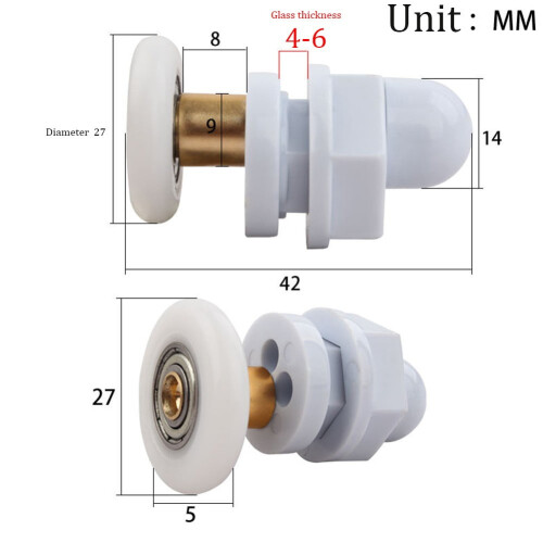 Shower Door Rollers Pulley Set 4pcs 19/23/25/27/29mm