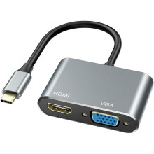 USB-C to VGA dual-video hub adapter for Galaxy Z Flip 3 and