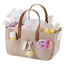 Diaper Caddy Organizer Felt Bin with Handle 1 Pack