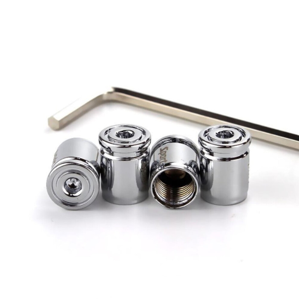Car Tire Valve Caps Zinc Alloy Anti-Theft With Wrench 5 Pcs 9170372584604