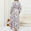 Women's Flannel Warm Robe Gray L 6