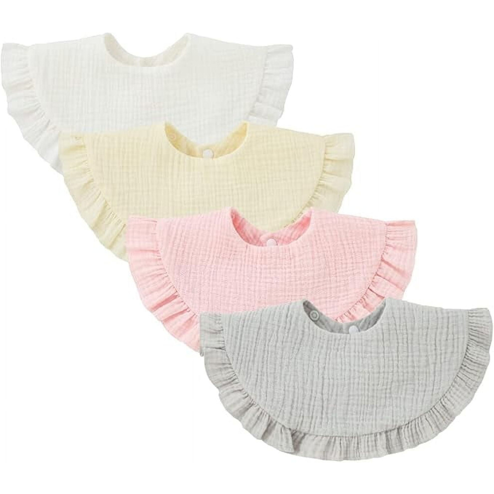 Baby Muslin Bandana Drool Bibs Cotton Unisex 4 pcs