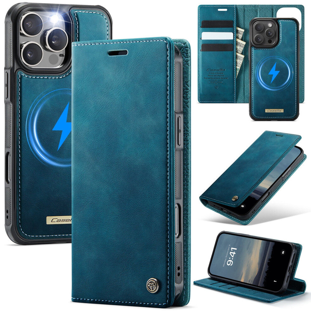 Caseme Iphone 16 Pro Max Wallet Case Magsafe Rfid Blue 9165521149995