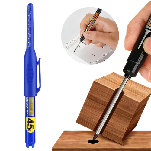 Deep Hole Marker Pen Blue Quick-Dry Waterproof 1PC