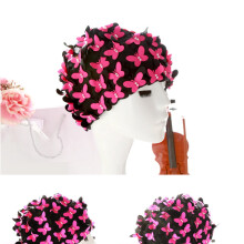 Butterfly Flower Swim Cap for Women – Stretchy Oversized