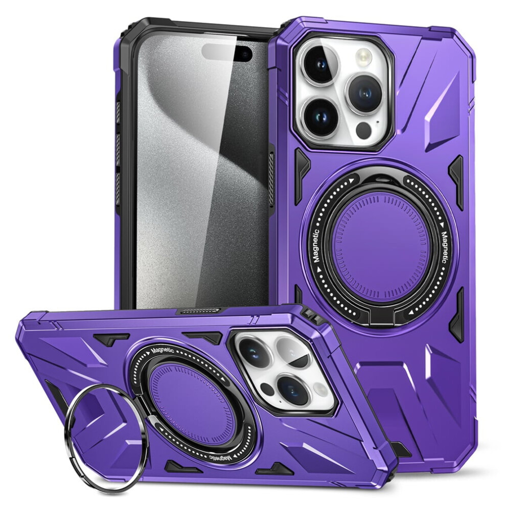 Iphone 14 Pro Case 6.1 Inch Magnetic Ring Holder Purple 9170372595570