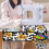 Cow Print Sewing Machine Mat with Sunflower Design and 4