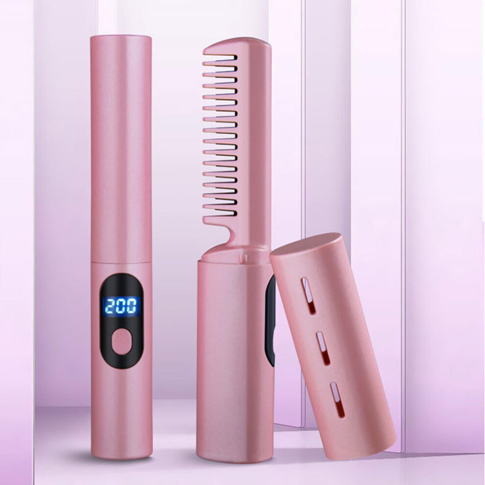 Hot Comb Hair Straightener Cordless 3-Temp Settings