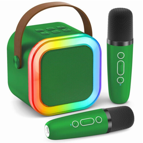 Mini Karaoke Machine Portable Bluetooth Speaker with 2