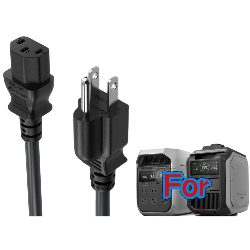 Ul Listed 6Ft Power Cord For Ecoflow Delta 3 And Delta 3 9165521152391