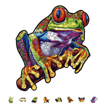 Holzspielzeug-Bausatz Frosch (227 x 318 x 4 mm, Karton)