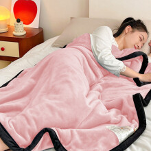 Classic Cable Flannel Sherpa Fleece Throw Blanket 50x60