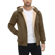 Chaqueta de invierno para hombre con capucha, forrada de sherpa, cortavientos y gruesa.