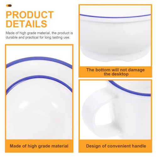 Dinnerware Set White Blue 1 Person 2