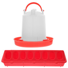 Chicken Feeding Box Poultry Food Container 1 Set