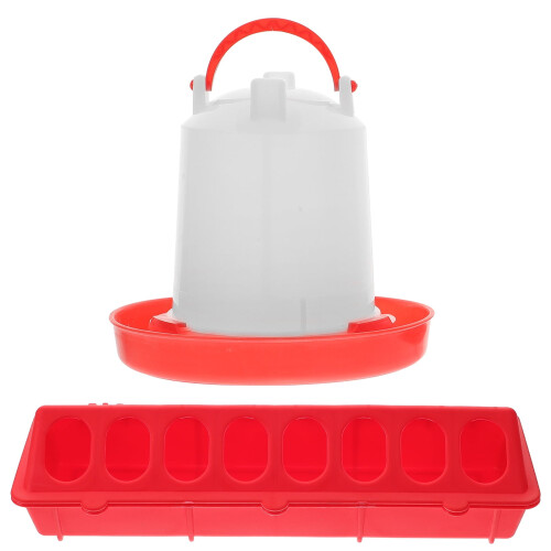 Chicken Feeding Box Poultry Food Container 1 Set