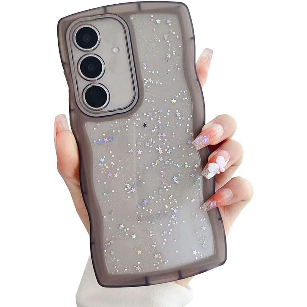 Galaxy A15 5G Case Glitter Curly Wave Shockproof Black 9170372611539