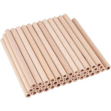 Tasselli in legno di faggio cavi, 7,9" x 0,6", 40 pezzi