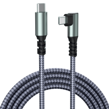 USB-C - USB-C -latauskaapeli, 60 W, 2 m nailonpunottu, oikea