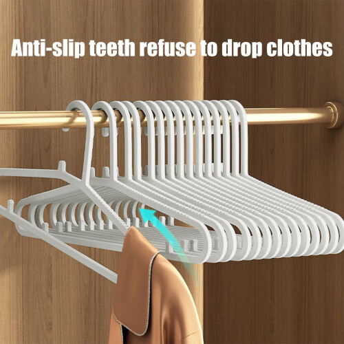 Cintres en plastique blanc, lot de 10, gain de place 2