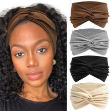 Extra breite Haarbänder für Damen (7 Zoll, 4er-Pack)