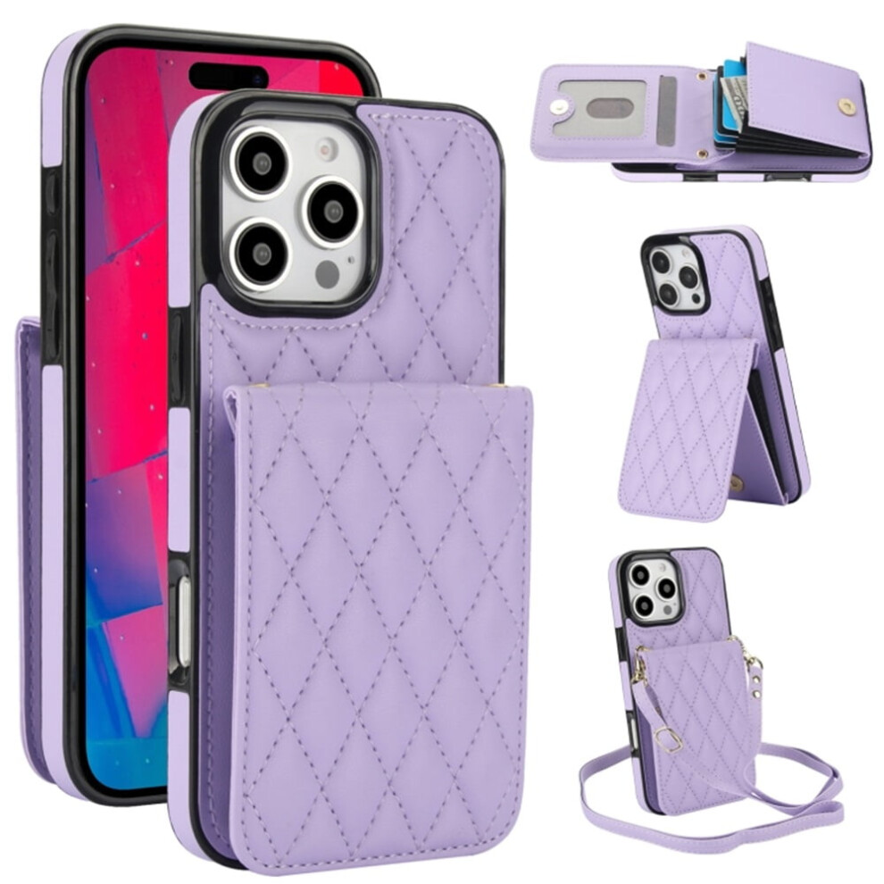 Iphone 16 Pro Max Pu Leather Rfid Wallet Case With Purple 9165521154869