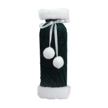 Green Velvet Wine Bottle Cover for Christmas