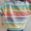 Women's Rainbow Striped Cable Knit Sweater with Lantern 3