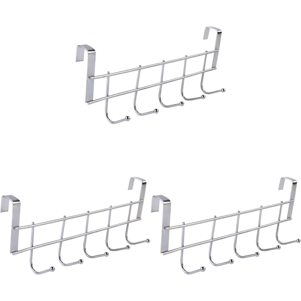 Over-The-Door Hook Rack Metal 5 Hooks Stainless Steel 9180435654991