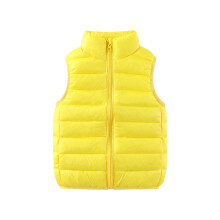 Gilet imbottito in piuma per bambini, senza maniche, antivento e ripiegabile.