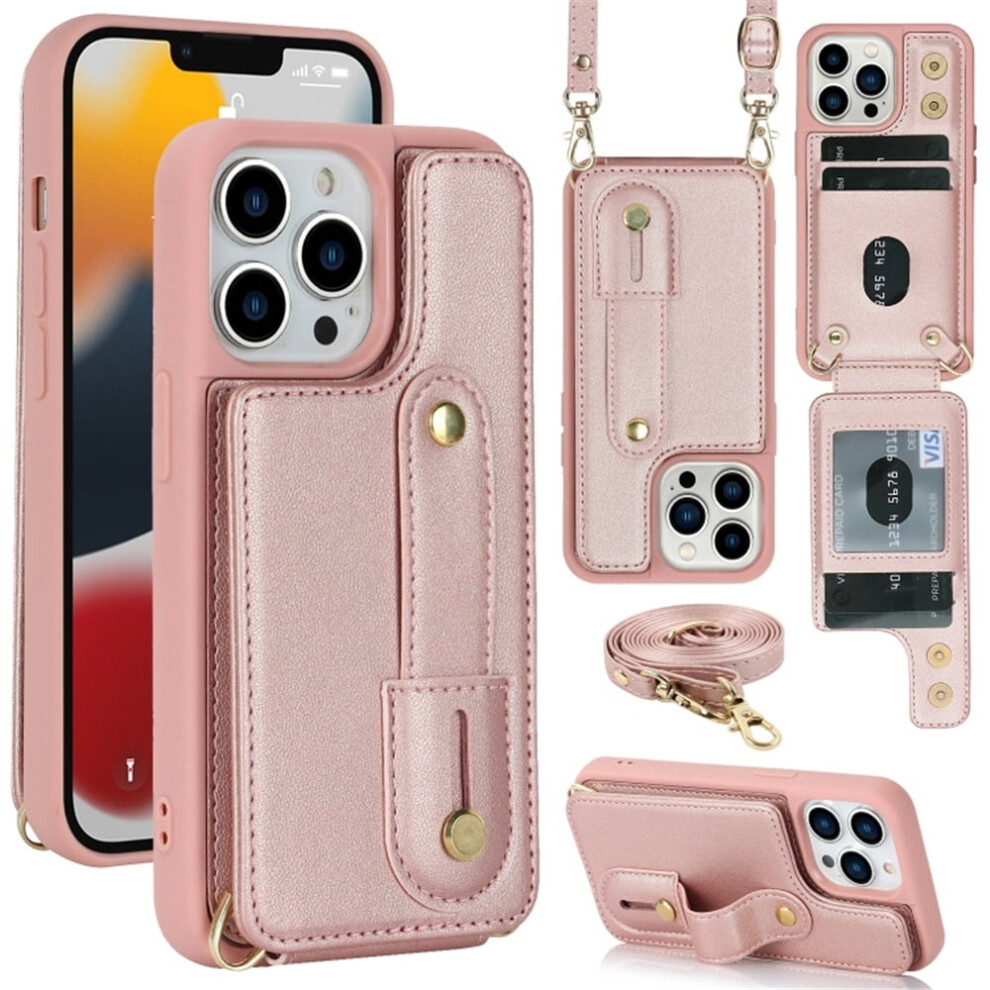 Pu Leather Flip Wallet Case With Wristband Â Rose Gold 9180435655929