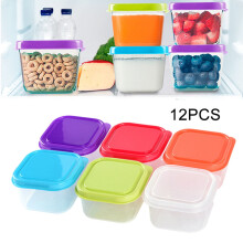 Mini tarros de plástico para almacenar alimentos con tapa, 96 ml (12 unidades)