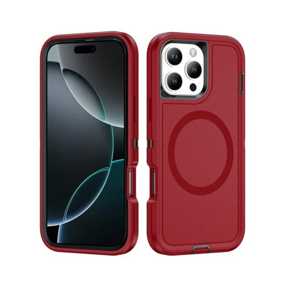 Iphone 15 Pro Max Rugged Waterproof Magsafe Case Red 9180435656353