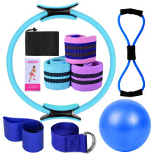 Yoga set voor dames met pilatesringen, booty bands en een bal van 25 cm.